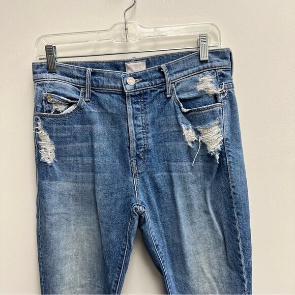 MOTHER Candice The Stunner Hijacking The Runway Distressed Jeans Light Wash 27 - Picture 3 of 10